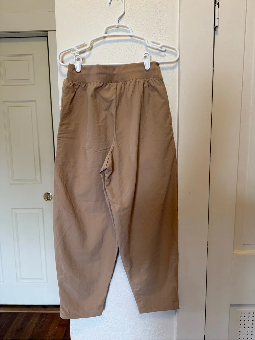 Nike Beige Track Pants with White Swoosh